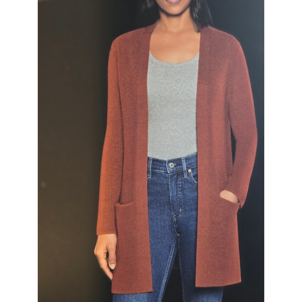 GAP Long Sleeve Cardigan Rust Orange‎ Knit Pockets Women's XXL